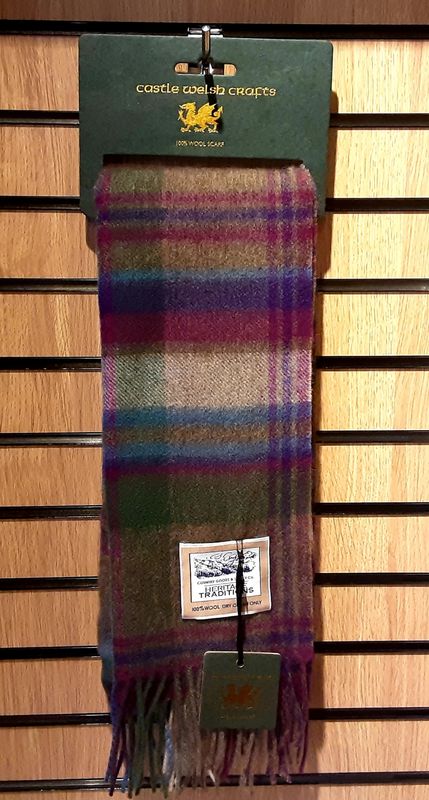 Grey, green & purple wool check
