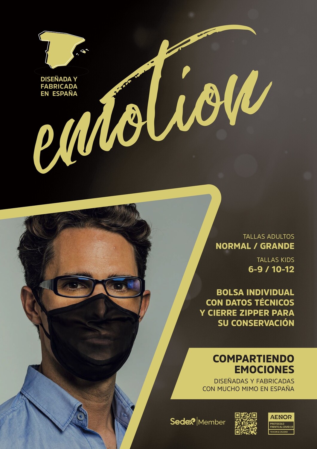 MASCARILLA HIGIÉNICA REUTILIZABLE +50 EMOTIONS