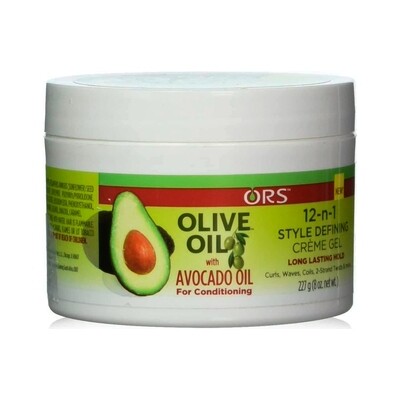 ORS Haircare Olive Oil 12 en 1 Crème Gel Coiffant à l'huile d'Olive & d'Avocats 8oz ( 227g )