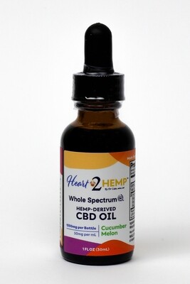 CBD Oil Whole Spectrum 1500 mg -  50MG per ml - Cucumber Melon - 1 oz (30 ml)