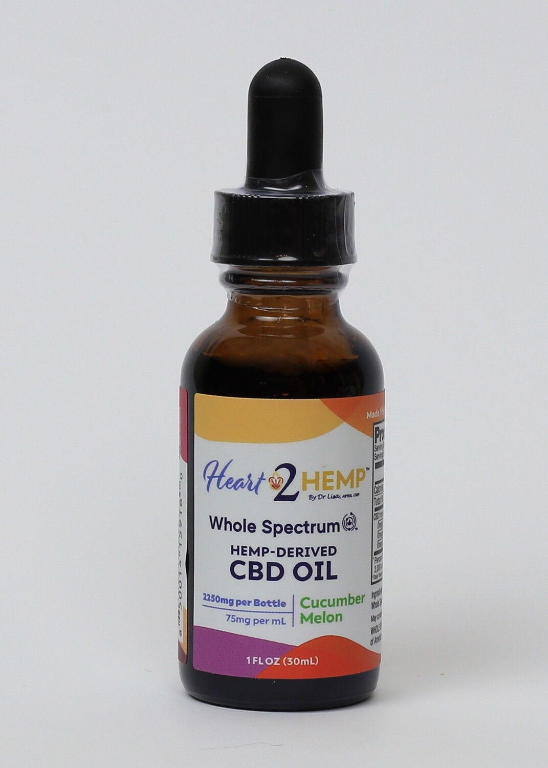 CBD Oil Whole Spectrum 2250 mg 75 MG per ml - Cucumber Melon - 1 oz (30 ml)