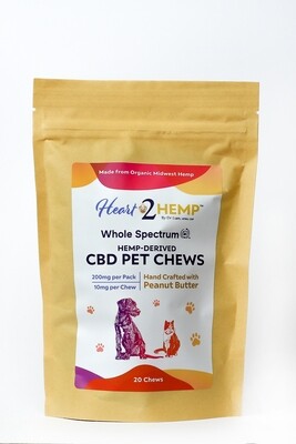 CBD Pet Chews Whole Spectrum 10 mg each -200 MG / 20 chews