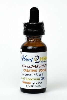 Creative Focus - 900 mg Full Spectrum CBD  in 30 ml  (1 oz) MCT Oil  with HYBRID terpenes