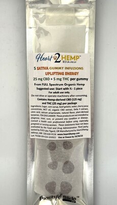 Hemp-derived CBD+D9 Sativa Fruit Chew 5 pk