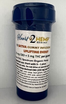 Hemp-derived CBD+D9 Sativa Fruit Chew-10 pk