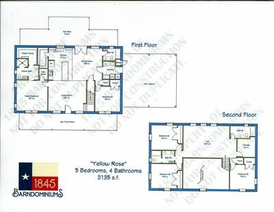 &quot;Yellow Rose&quot; Floor Plan 5 bedroom, 4 bath - 3135 sf