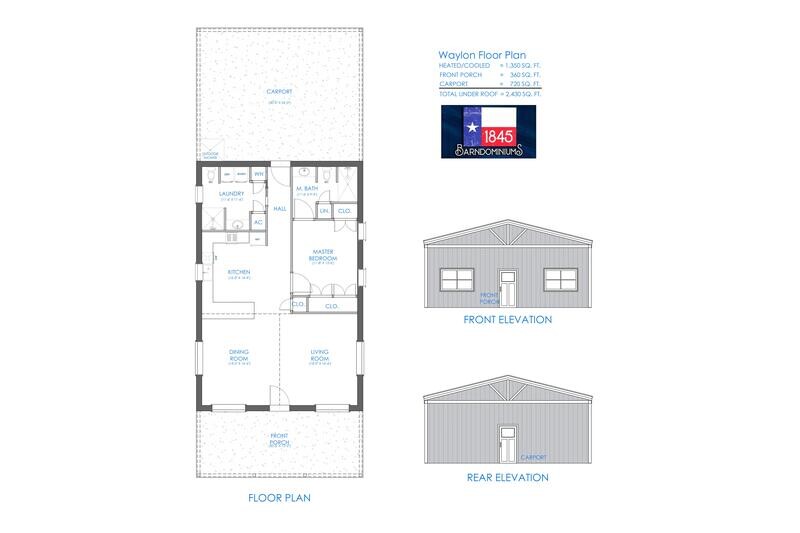 "Waylon" Floor Plan 1 bedroom, 2 bath - 1350 sf