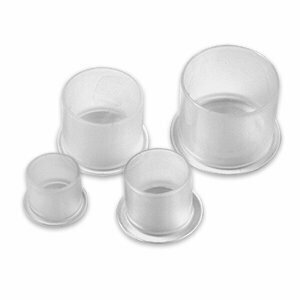 DYNAREX STABLE BASE INK CAP (CUP) WITH THE BASE ON THE BOTTOM - OPAQUE WHITE -EXTRA LARGE -20 MM -500/PK