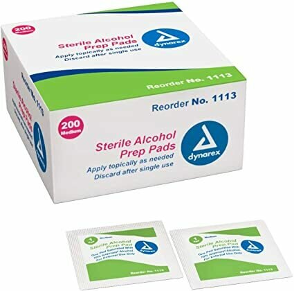 DYNAREX ALCOHOL PREP STERILE MEDIUM BX200
