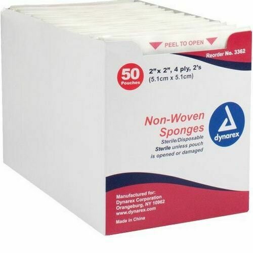 DYNAREX GAUZE NON WOVEN STERILE 4 PLY - 2X2 CS30PK(3000)