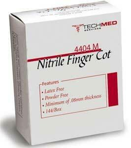 TECHMED NITRILE (NON-LATEX) FINGER COT NONSTERILE 144/BX