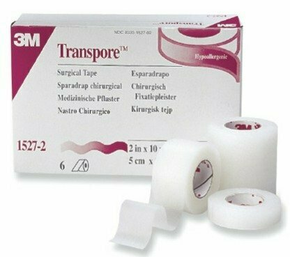3M TRANSPORE PLASTIC TAPE: 1/2" BX OF 24 RL