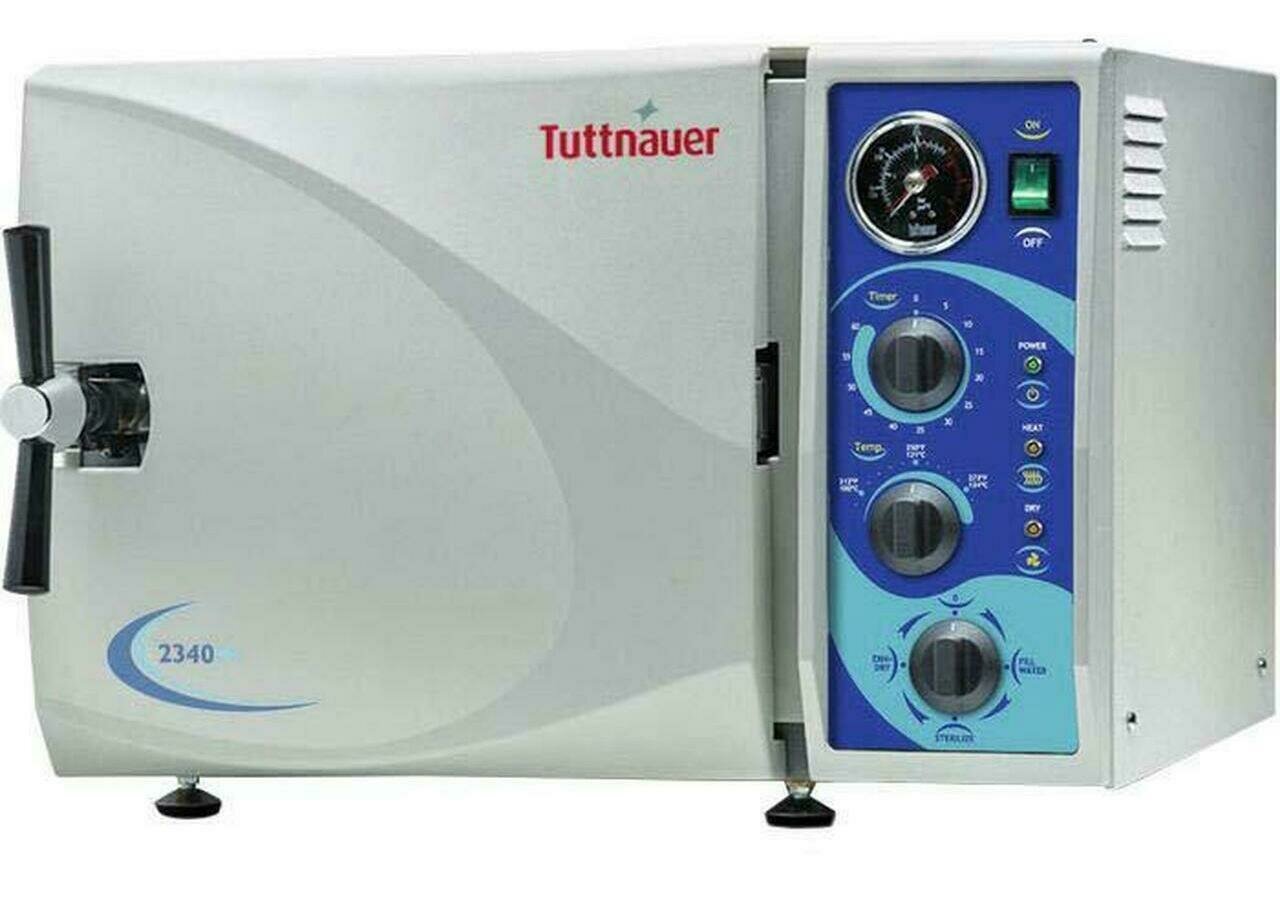 TUTTNAUER AUTOCLAVE MANUAL CHAMBER: 9 X 18 - 27MIN COLD - 13MIN HOT 120V