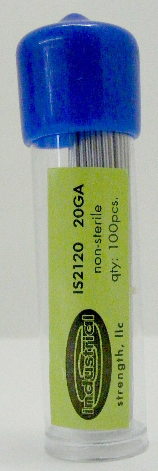 INDUSTRIAL STRENGTH NON STERILE HIGH QUALITY PIERCING NEEDLE: 20 GAUGE 100/PK