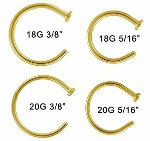 GENERIC 18G AND 20G GOLD NOSE HOOP RINGS