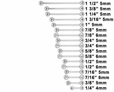 GENERIC BARBELL EXTERNALLY THREADED 316L STAINLESS STEEL WITH STAINLESS BALLS