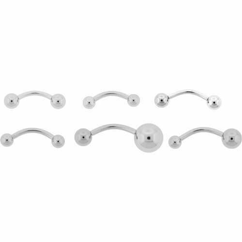 GENERIC CURVED BARBELL EXTERNALLY THREADED 316L STAINLESS STEEL WITH STAINLESS BALLS