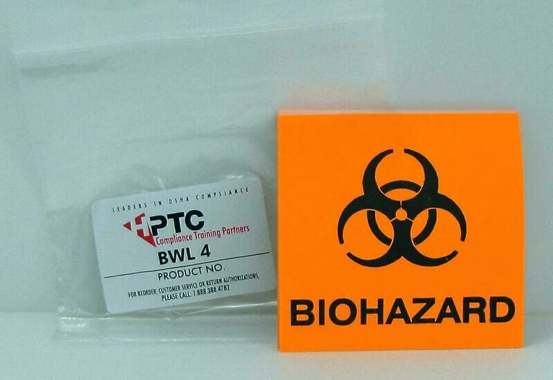 PTC BIOHAZARD LABEL 4" X 4"