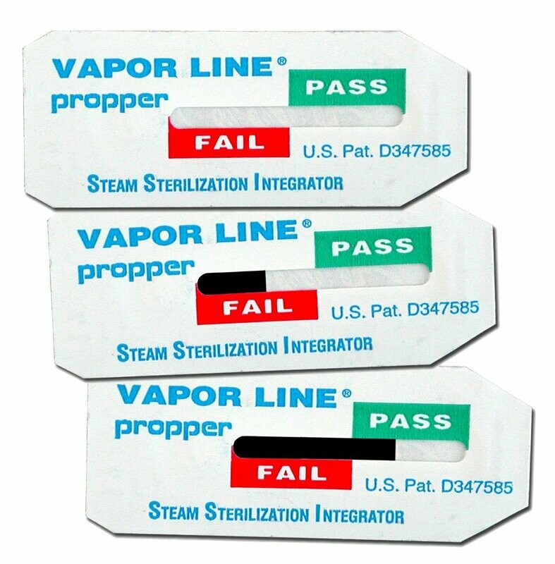 PROPPER STEAMLINE STERILIZATION INTEGRATOR PASS/FAIL ON THE 3 PARAMETERS OF STERILIZATION