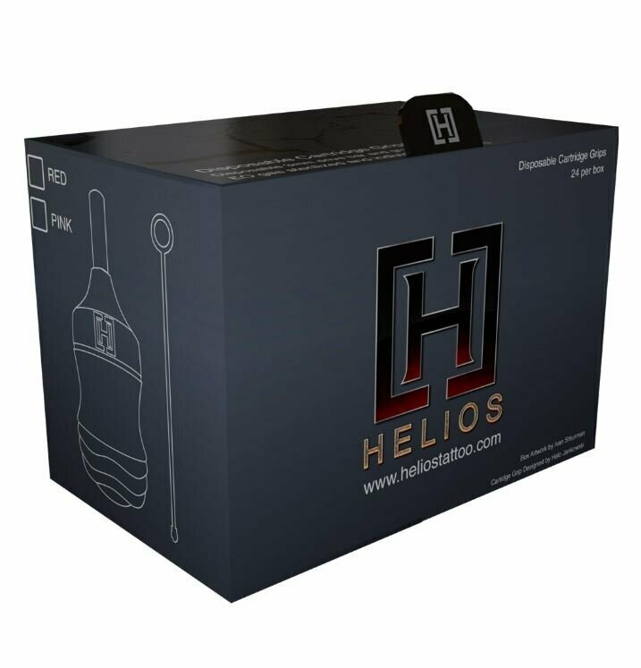 HELIOS DISPOSABLE CARTRIDGE GRIPS RED BX 24