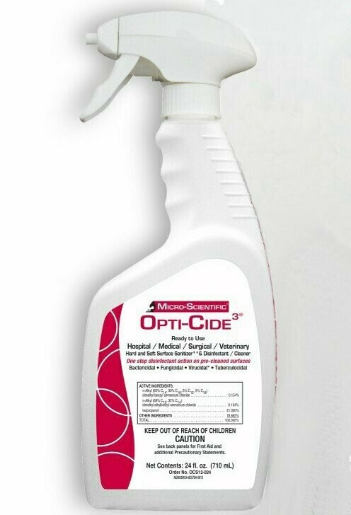 OPTICIDE 3 DISINFECTANT SPRAY  24 OZ SPRAY 2/PK INCLUDES 1 SPRAYER