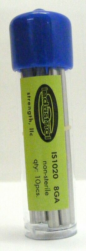 INDUSTRIAL STRENGTH NON STERILE HIGH QUALITY PIERCING NEEDLE: 8 GAUGE 10/PK