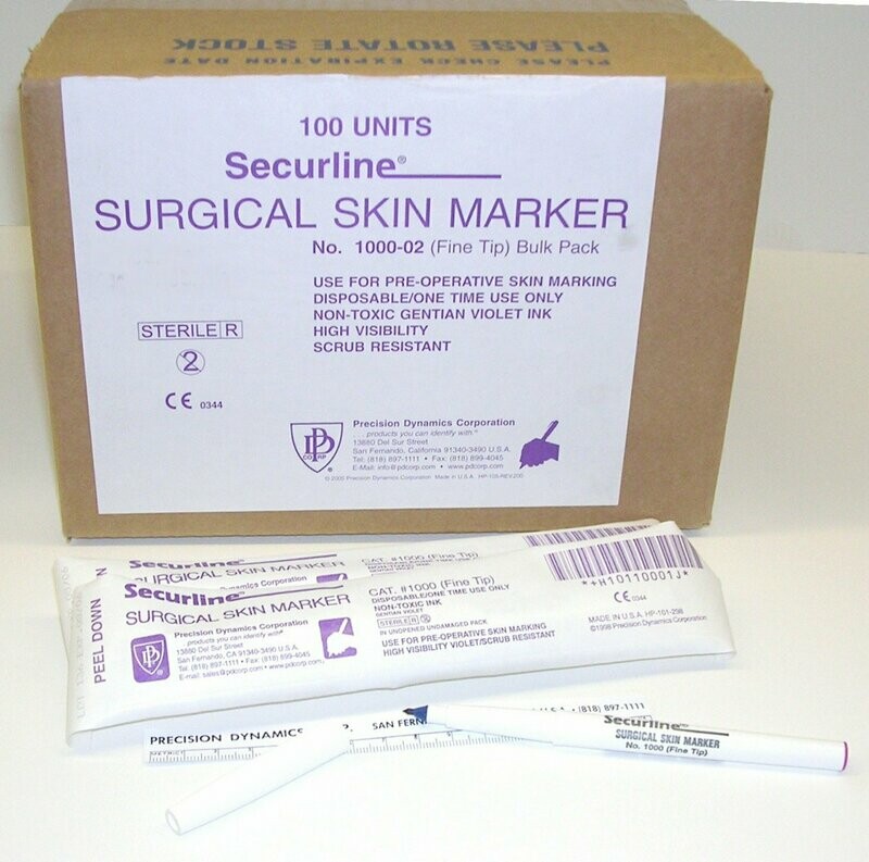 ASPEN SKIN MARKER STERILE FINE POINT GENTIAN VIOLET INK CS100