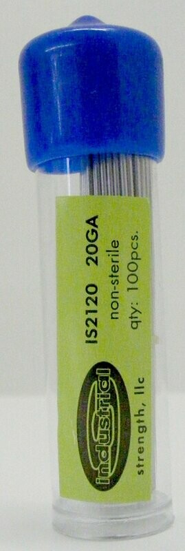 INDUSTRIAL STRENGTH NON STERILE HIGH QUALITY PIERCING NEEDLE: 20 GAUGE 100/PK
