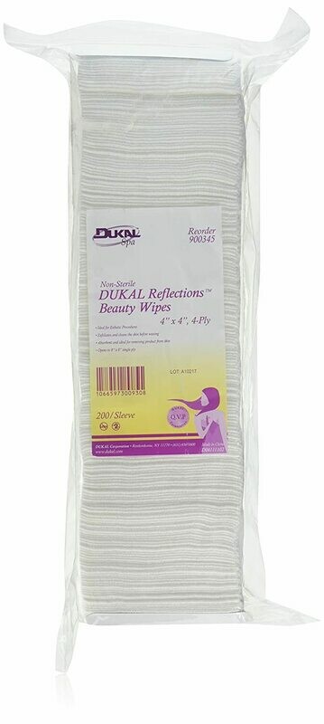 DUKAL REFLECTIONS BEAUTY WIPE 4X4 4 PLY NONSTERILE 200/SLEEVE (10 SLEEVE PER CASE)(2000)