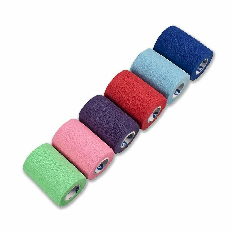 DYNAREX SENSIWRAP SELF ADHERENT ELASTIC WRAP LATEX FREE RAINBOW COLOR ASSORTMENT 2" ROLL
