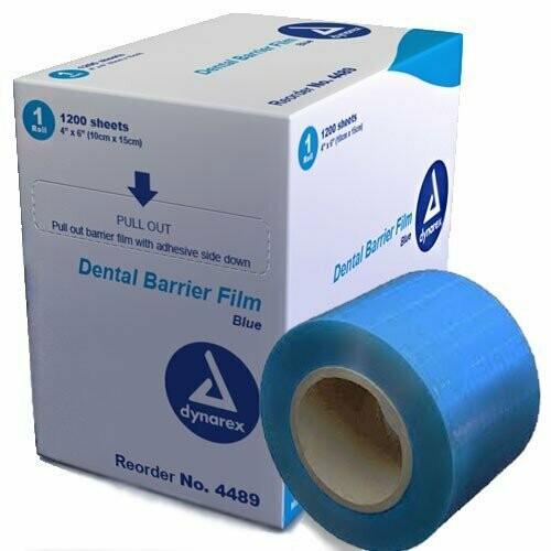 DYNAREX DENTAL BARRIER FILM BLUE 4" X 6" 1200 SHEETS PER DISPENSER