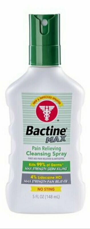 BACTINE MAX SPRAY BOTTLE WITH 4% LIDOCAINE 5 OZ
