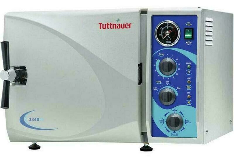 TUTTNAUER AUTOCLAVE MANUAL CHAMBER: 9 X 18 - 27MIN COLD - 13MIN HOT 120V