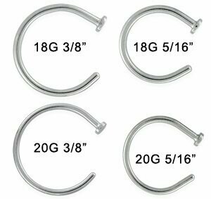 GENERIC 18G AND 20G STEEL NOSE HOOP RINGS