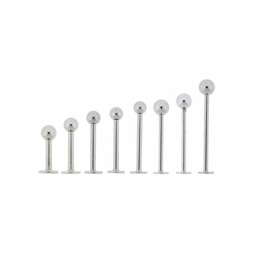 GENERIC LABRET 16G EXTERNALLY THREADED 316L STAINLESS STEEL WITH STAINLESS STEEL BALL