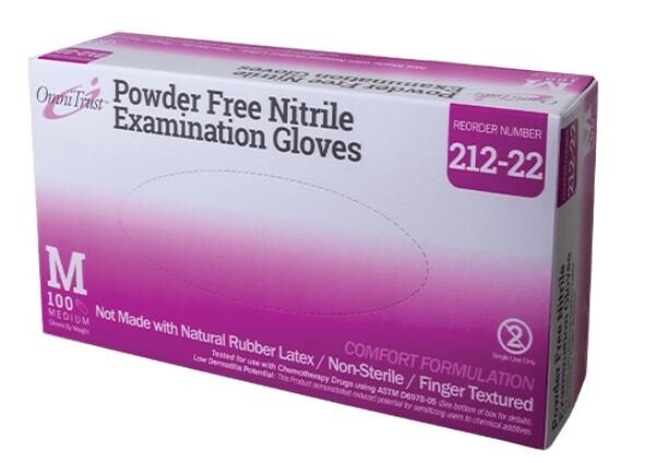 OMNITRUST BLUE-VIOLET 212 SERIES NITRILE POWDERFREE EXAM GLOVES BX100 CS1000