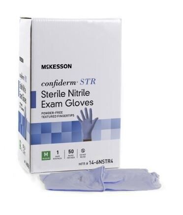 MCKESSON CONFIDERM STR STERILE NITRILE EXAM GLOVE BX50PR CS200PR