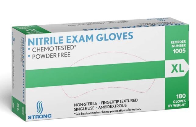 STRONG MANUFACTURERS BLUE NITRILE EXAM GLOVES