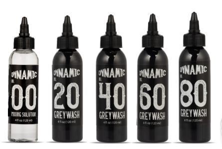 DYNAMIC GREYWASH SET WITH 4 SHADES OF GREY AND 1 00 MIXING SOLUTION IN 5 - 4 OZ BOTTLES