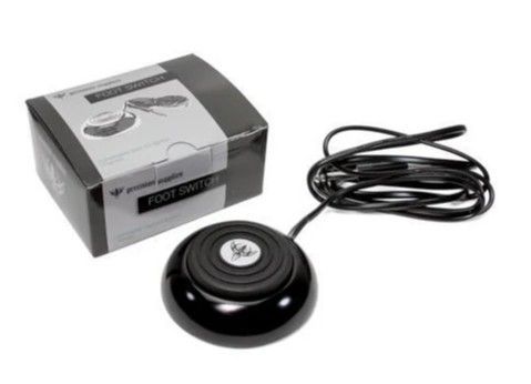 PRECISION HEAVY DUTY ROUND METAL FOOT SWITCH WITH PHONO JACK TIP AND 7 FT CORD