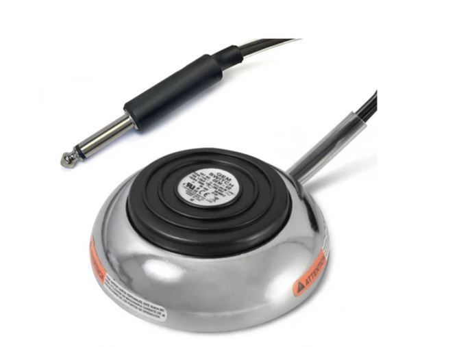 LINEMASTER DELUXE GEM V2 ROUND FOOT SWITCH WITH PHONO PLUG AND 7 FT CORD - MADE IN USA