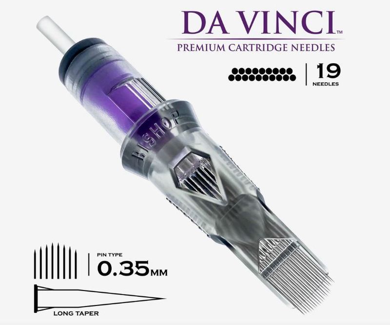 BISHOP DAVINCI CARTRIDGE V2 REGULAR (12) CURVED MAG  - LONG TAPER 20/BX