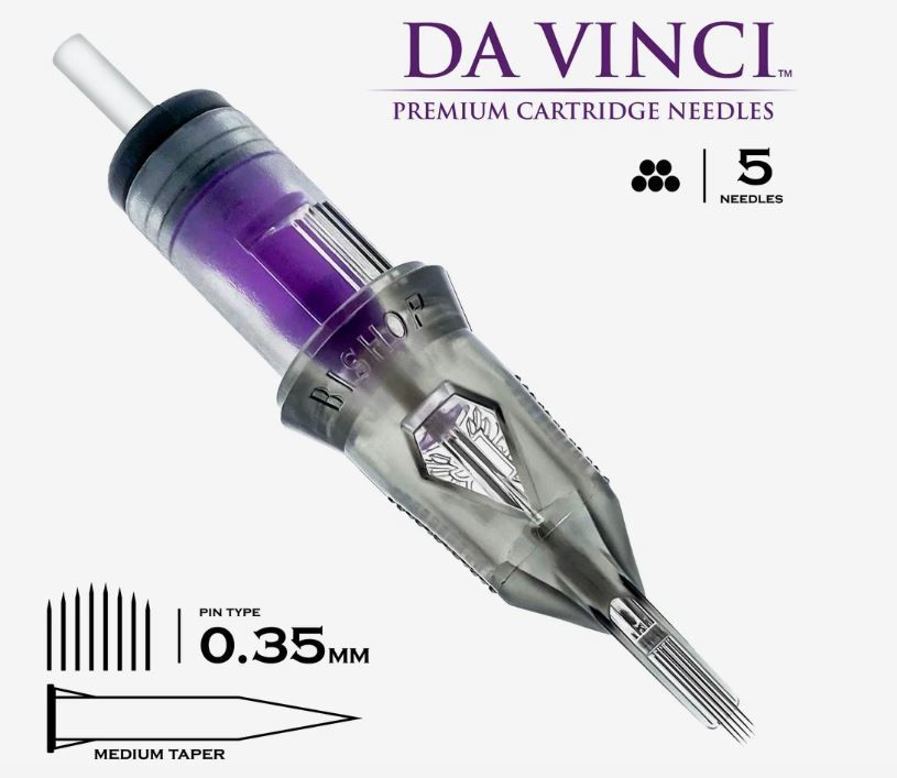 BISHOP DAVINCI CARTRIDGE V2 REGULAR (12) CURVED MAG  - MEDIUM TAPER 20/BX, SIZE: SIZE 5