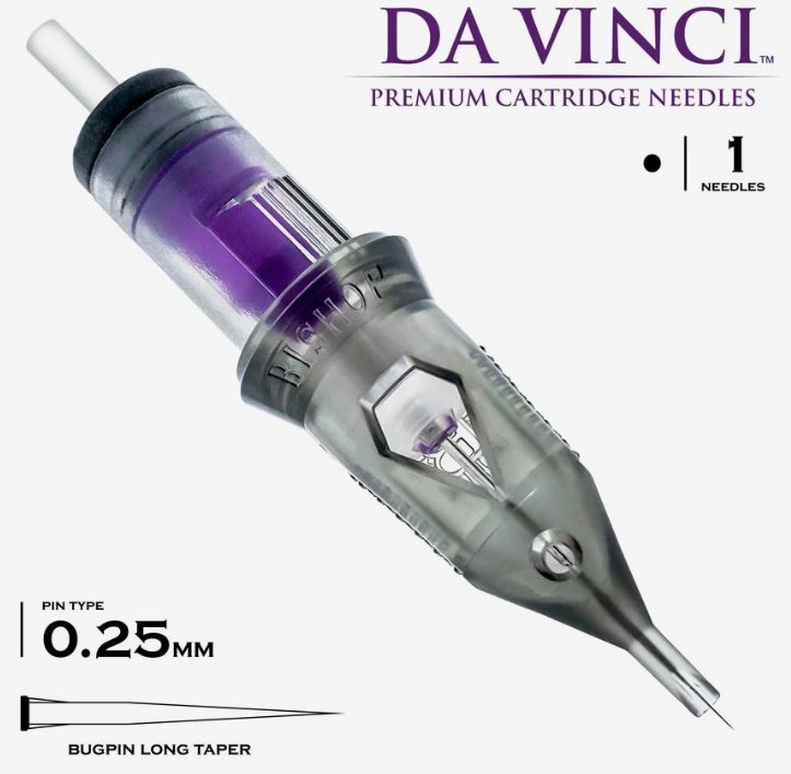 BISHOP DAVINCI CARTRIDGE V2 BUGPIN (10) LINER - LONG TAPER 20/BX, SIZE: SIZE 1