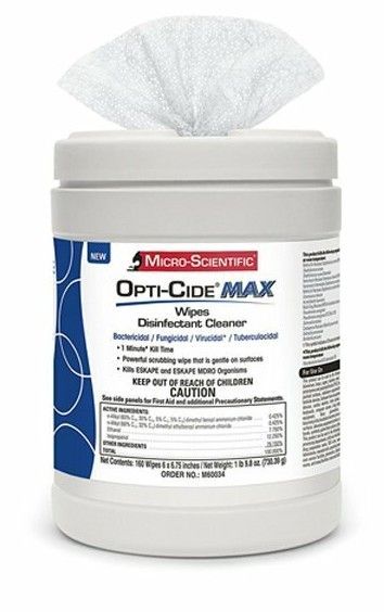 OPTICIDE MAX DISINFECTANT WIPES 160 WIPES/TUB