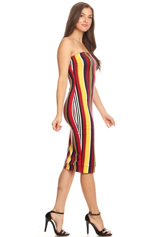 dress with vertical strips. 2 color.