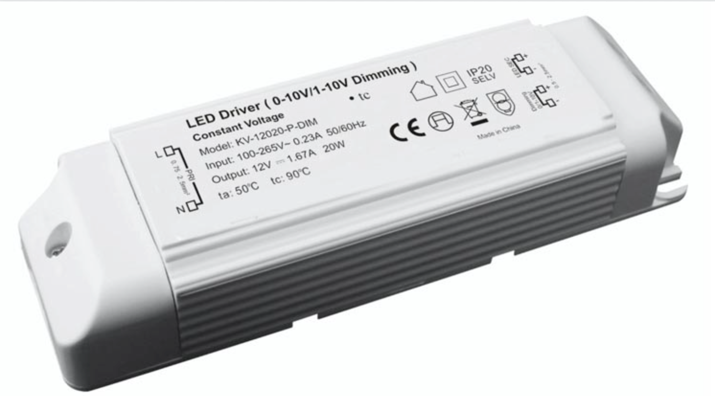 DIMMABLE DRIVER - 24V/10W - 0/1-10V CONSTANT VOLTAGE - IP20 RATED
