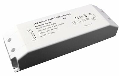 DIMMABLE DRIVER - 24V/30W - 0/1-10V CONSTANT VOLTAGE - IP20 RATED