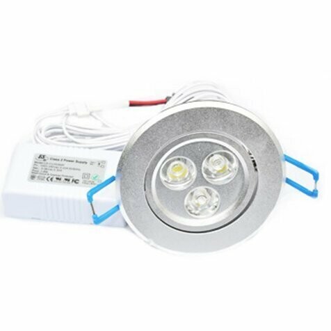 NDA RECESSED DOWN LIGHT - 3W (SILVER FIXTURE)