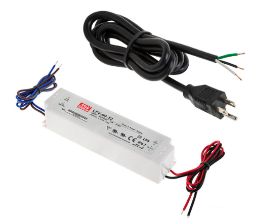 MEAN WELL 12V/36WATT W/ POWER CORD (LPV-35-12)